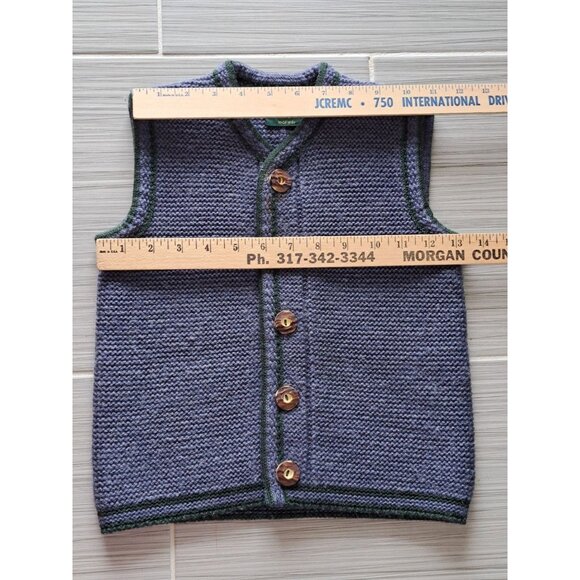 Vintage St. Peter Trachten Boys Knit Wool Vest With Wooden Buttons Boys 6/7 - Picture 5 of 10